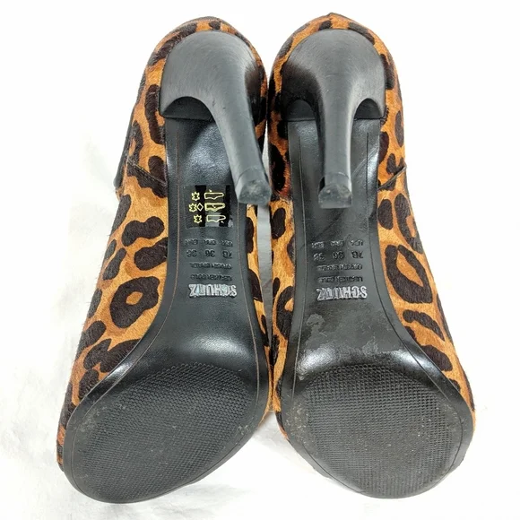 SCHUTZ Curved heel leopard pump‎ booties - Picture 8 of 8